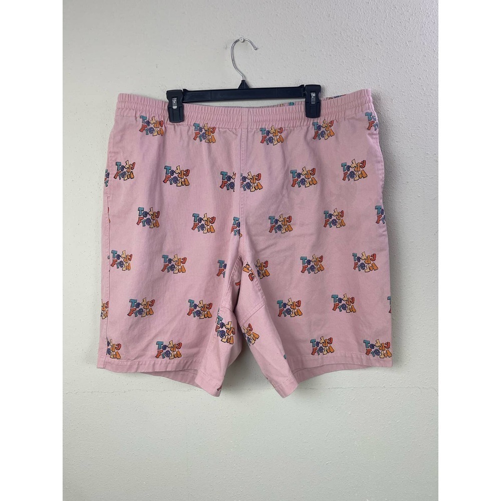 Teddy Fresh Pink Patterned Men's Flat Front Shorts
